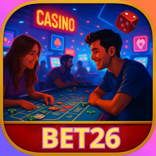 Imagem promocional da BET26 mostrando a plataforma e suas vantagens